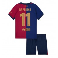 Barcelona Raphinha Belloli #11 Hemmatröja Barn 2024-25 Kortärmad (+ Korta byxor)